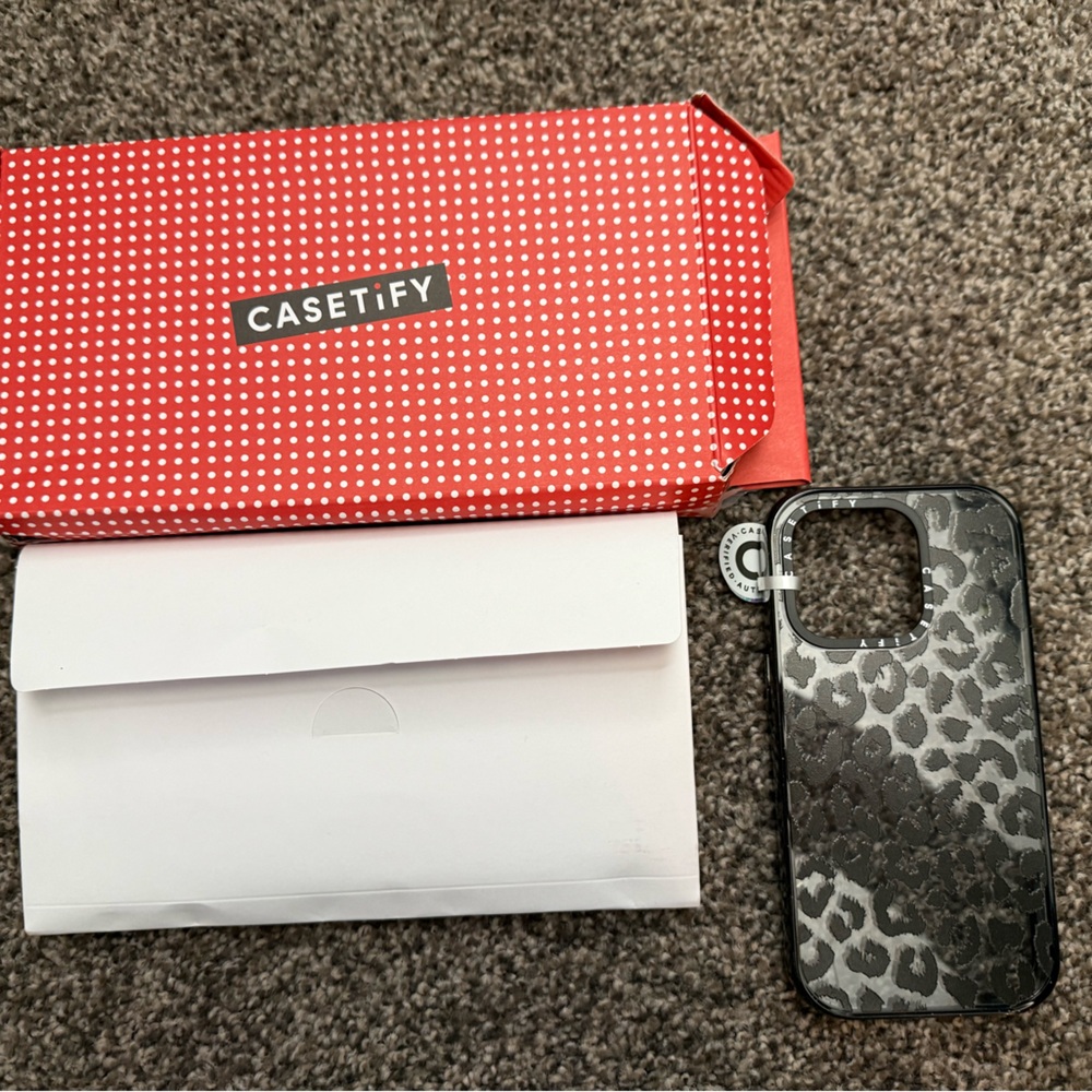CASETiFY Black Leopard Phone Case 14 pro- Brand New